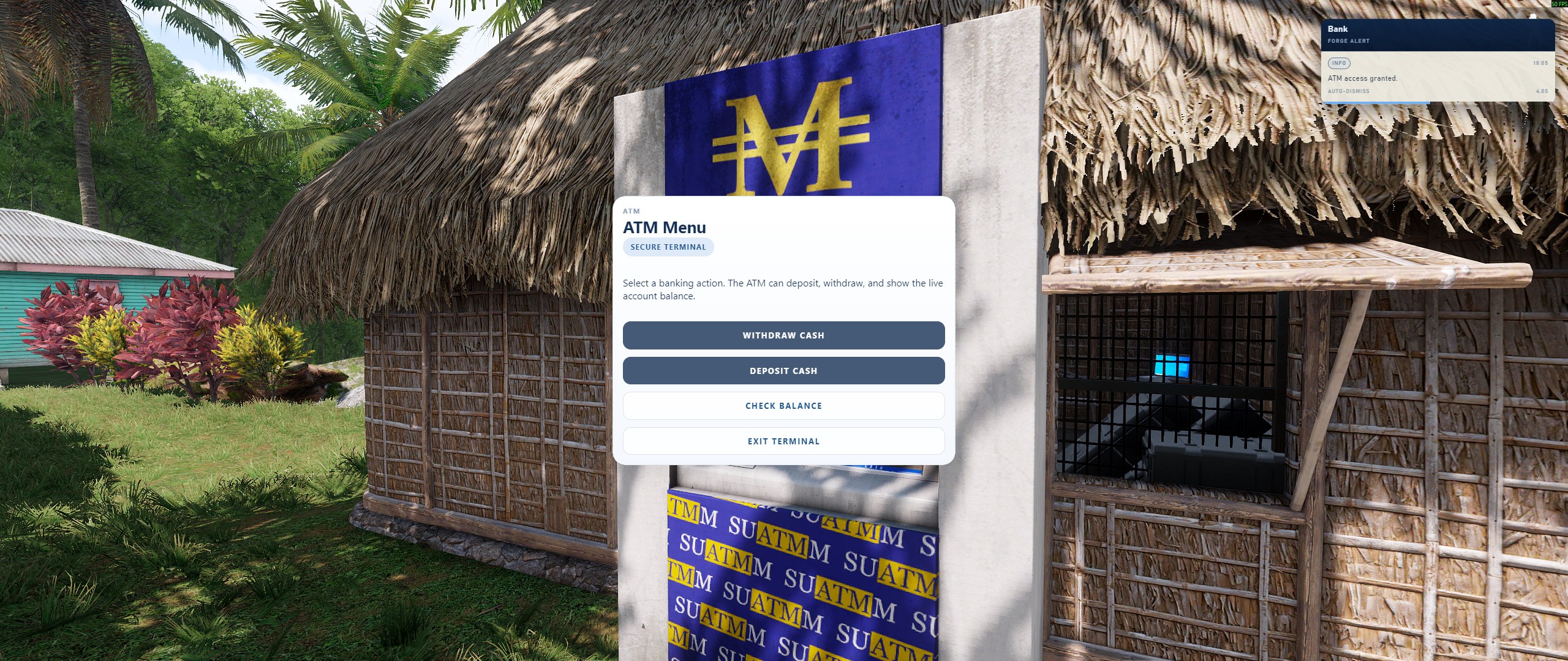 ATM home screen