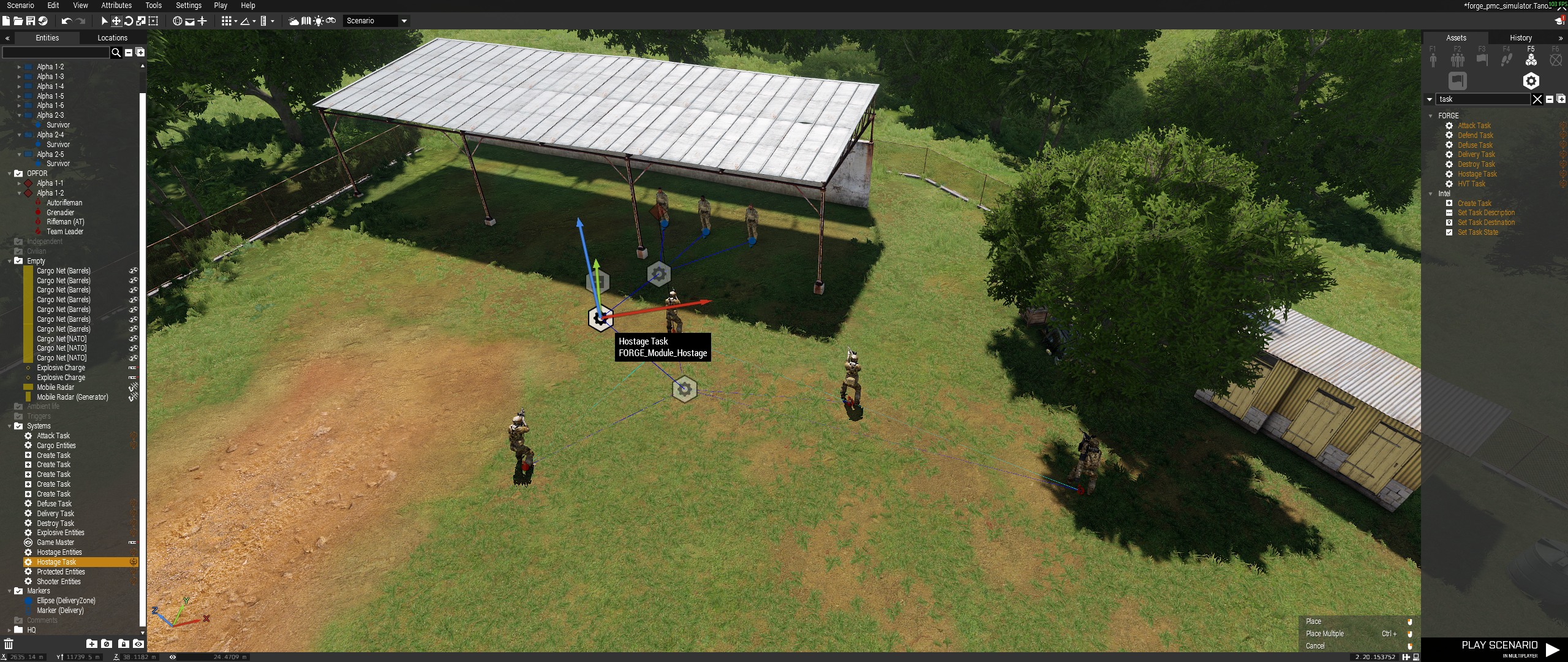 Hostage task module placement