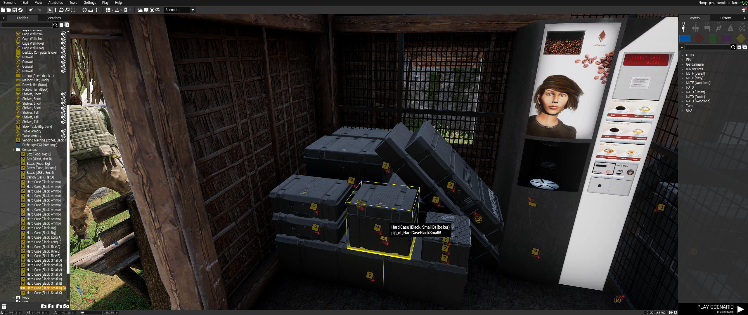 Locker object placement