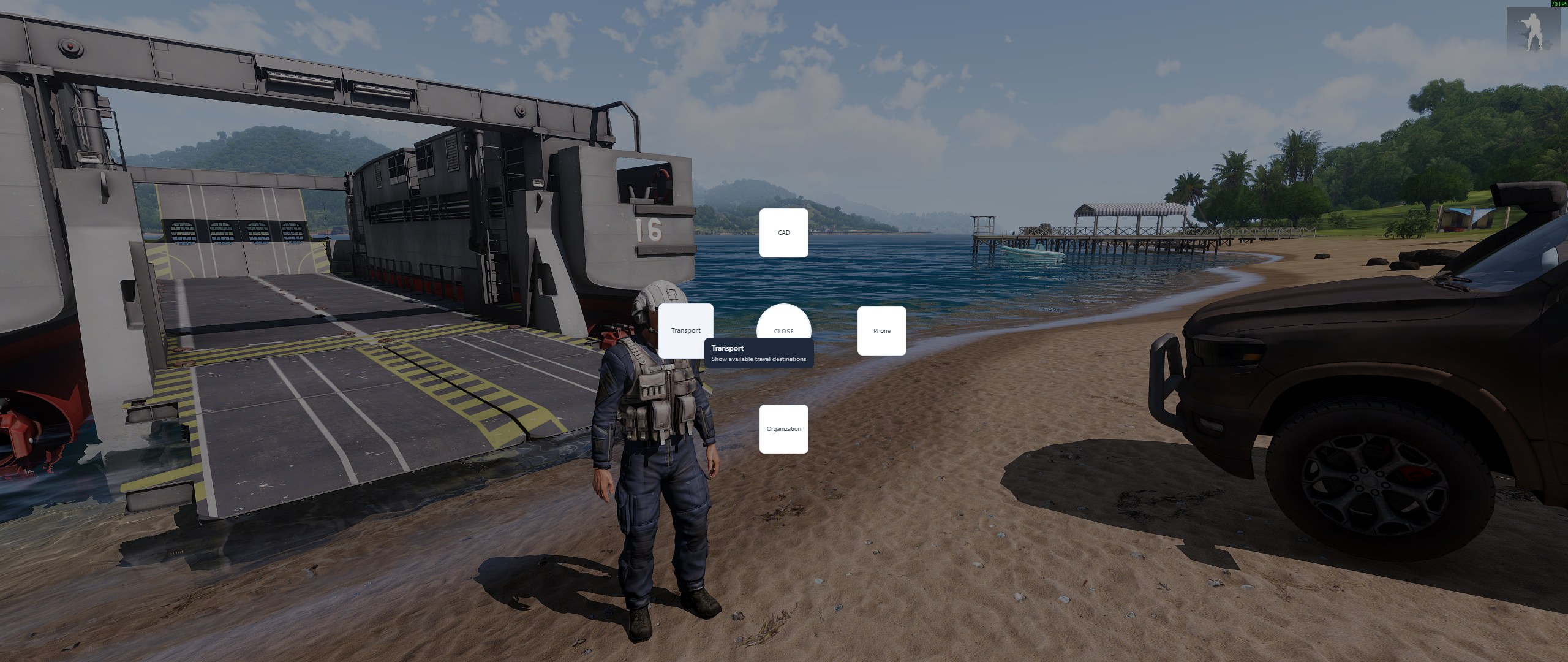 Player actor menu transport action