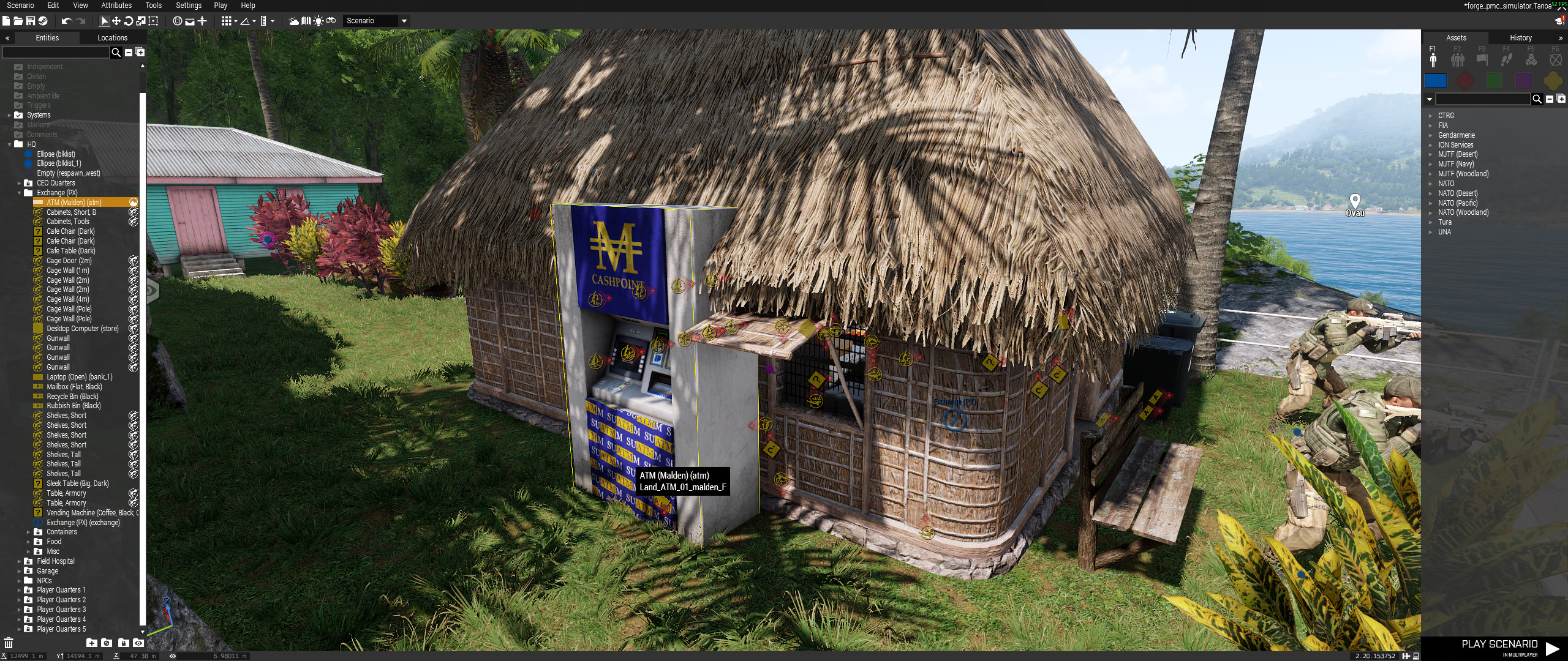 ATM object placement