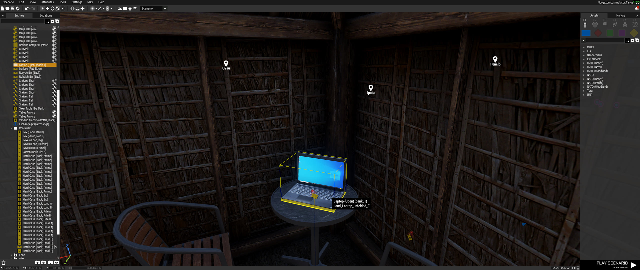 Bank object placement