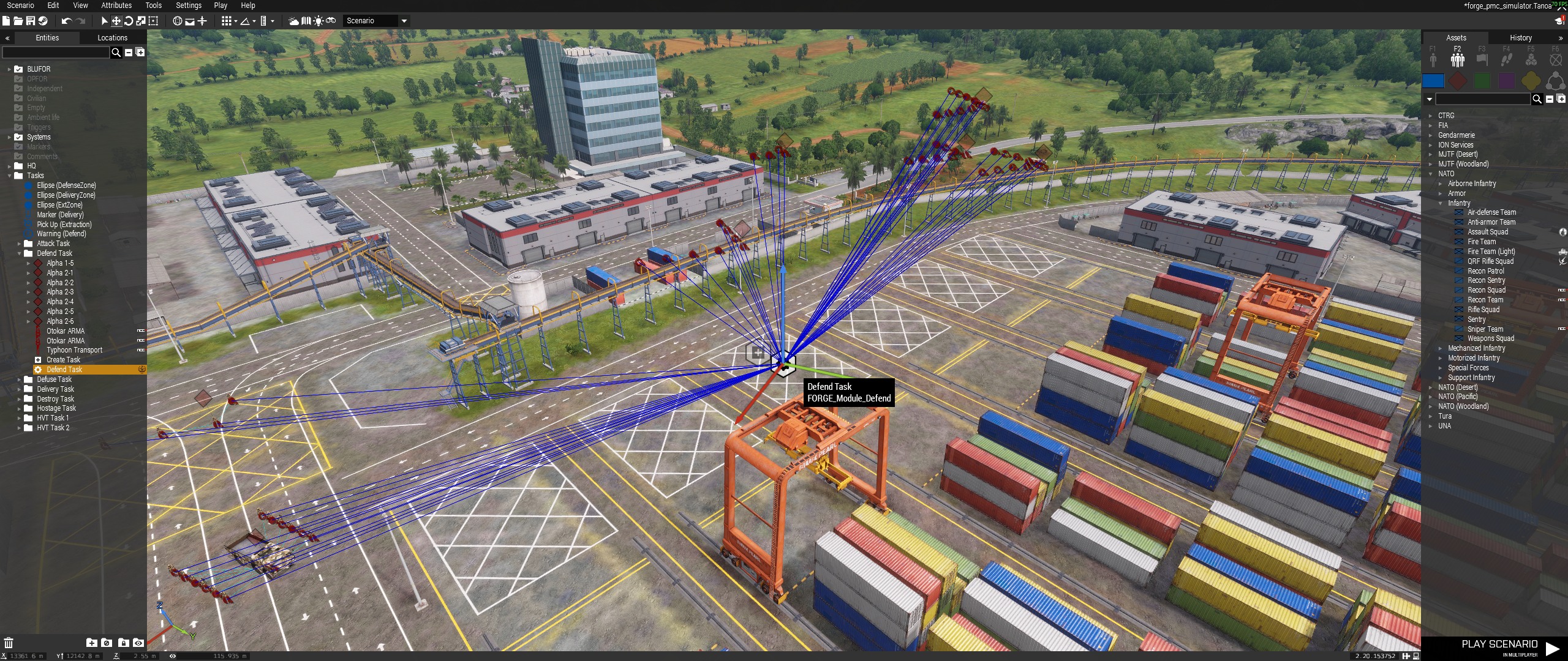 Defend task module placement