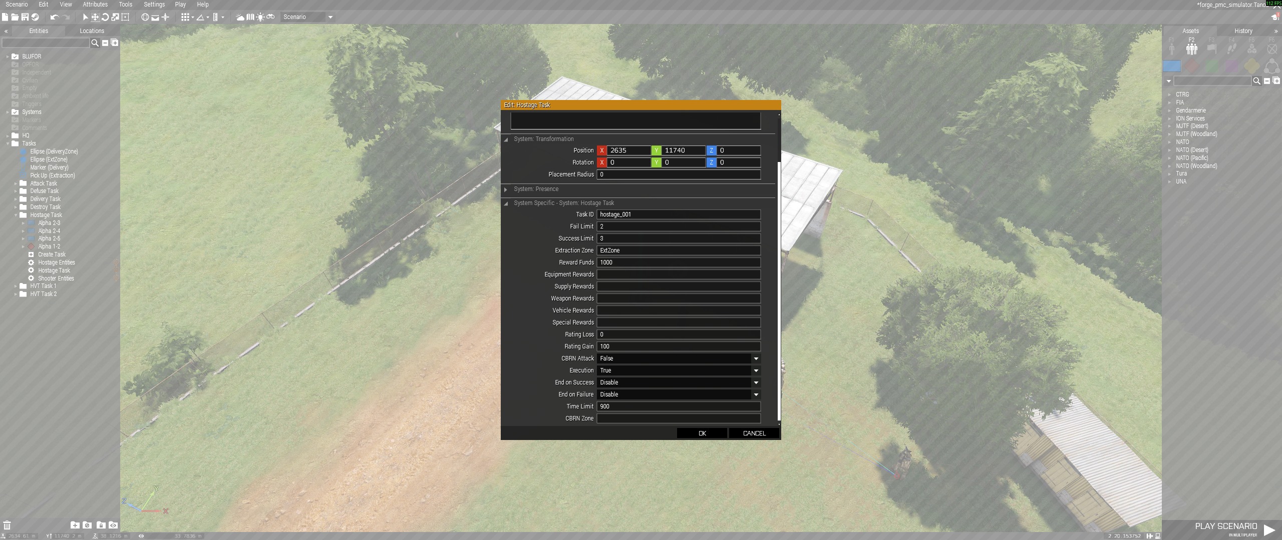Hostage task module parameters
