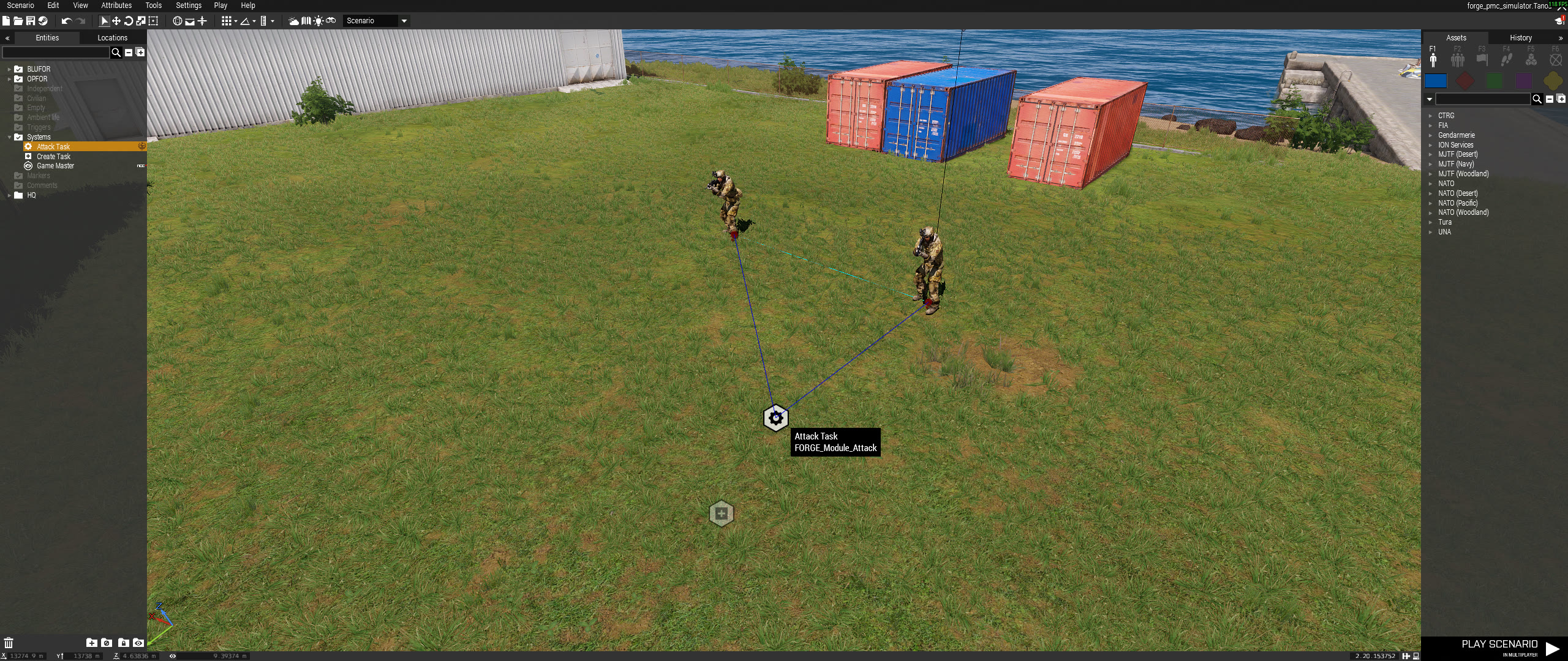 Attack task module placement