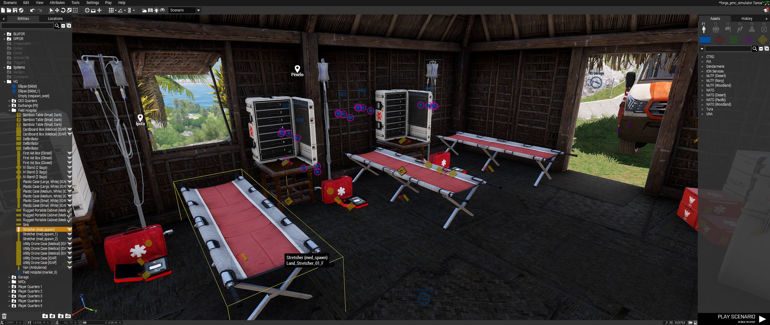 Medical spawn object placement