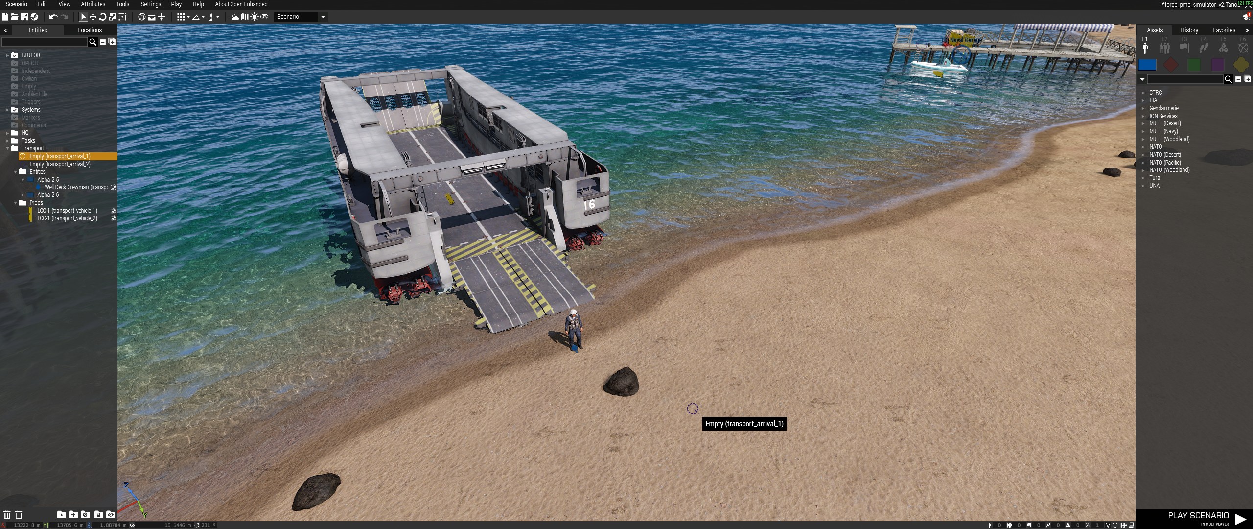 Eden transport arrival marker placement