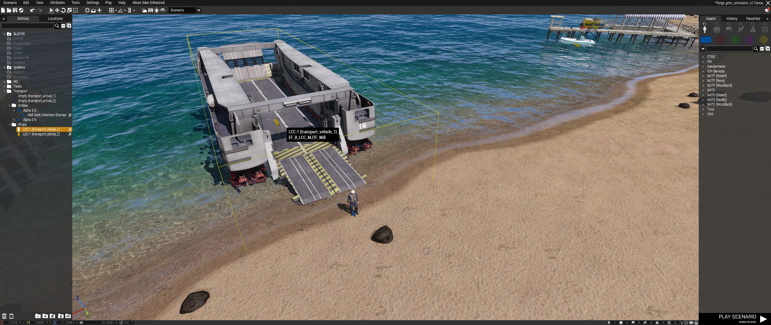 Eden transport vehicle exclusion object placement