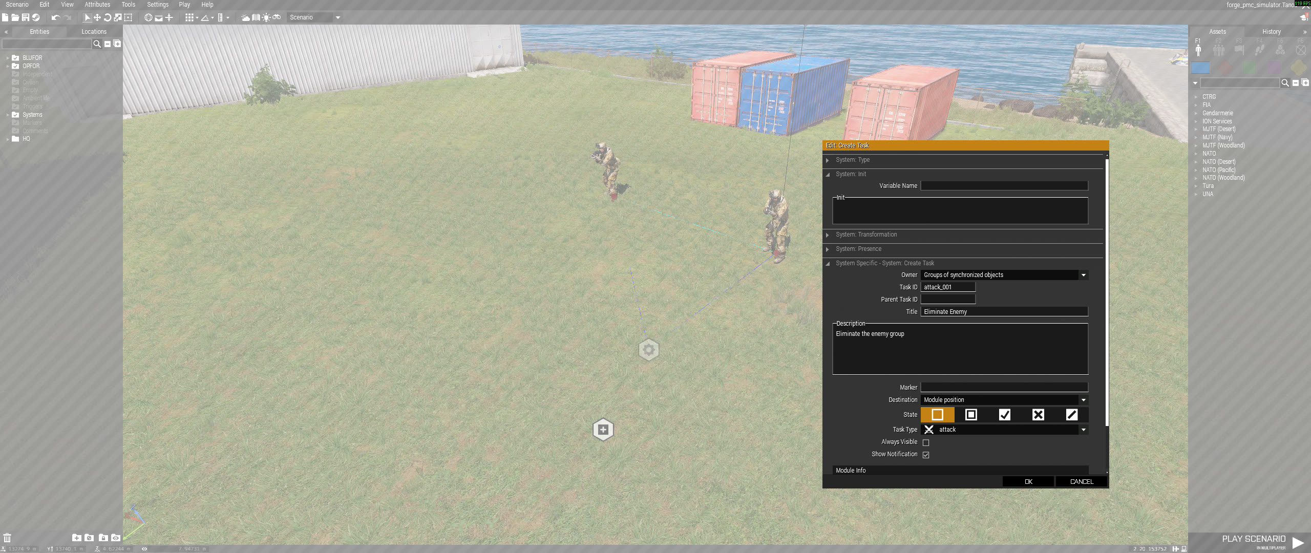 Arma 3 Create Task module parameters